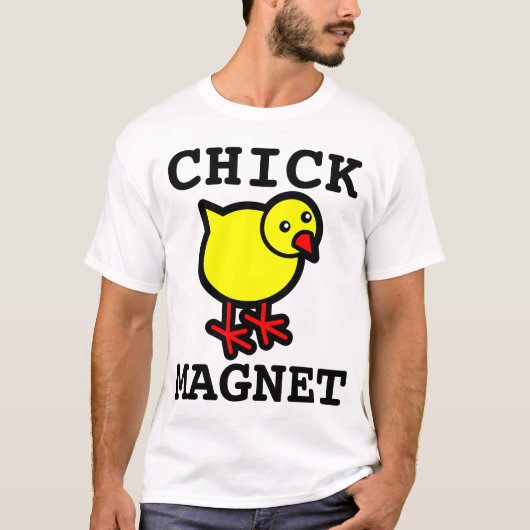 面白いメンズTシャツ、 チックマグネット Tシャツ (正面)