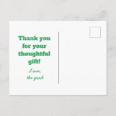 面白いモダンなタイポグラフィーの卒業感謝メッセージ ポストカード (裏面)