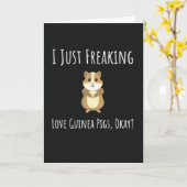 面白いモルモットカード ユーモアあふれるペット動物 カード (黄色い花)