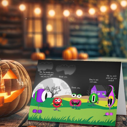面白いモンスターのハロウィンカード カード