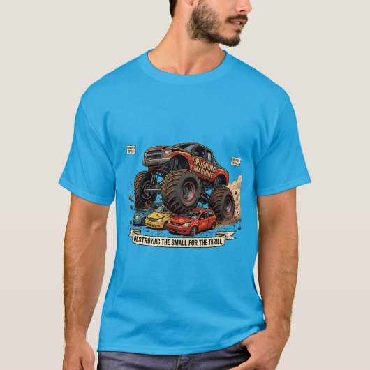 面白いモンスタートラック スペアタイヤ Tシャツ (正面)