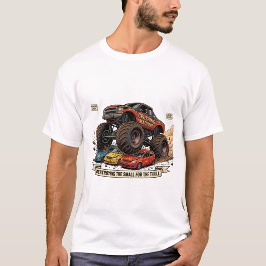 面白いモンスタートラック スペアタイヤ Tシャツ (正面)