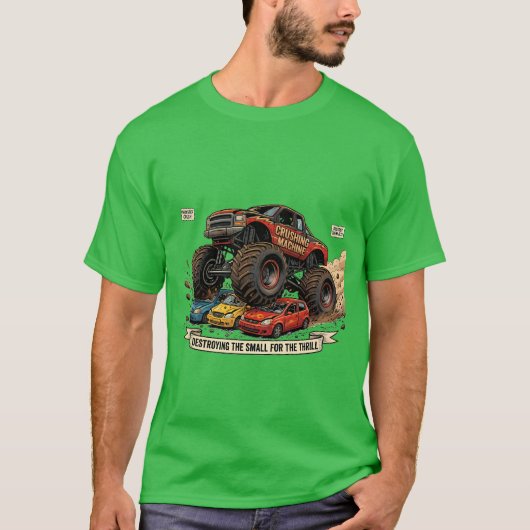 面白いモンスタートラック スペアタイヤ Tシャツ (正面)