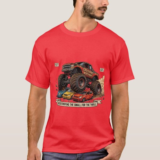 面白いモンスタートラック スペアタイヤ Tシャツ (正面)