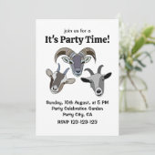 面白いヤギのアニマルデザインの招待状 招待状 (スタンド正面)