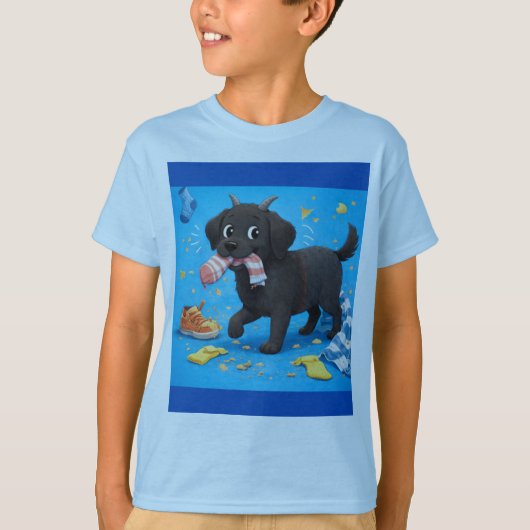 面白いヤギ犬が何でも食べる子供用Tシャツ | ライト Tシャツ (正面)