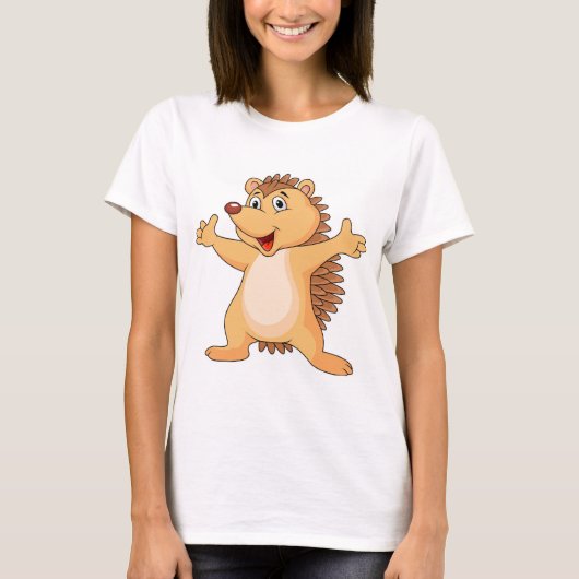 面白いヤマアラシの漫画 Tシャツ (正面)