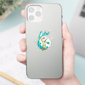 面白いヤモリの「後でね」プロクラスティネーション・ユーモア シール (スマートフォン)