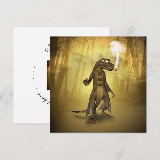 面白いヤモリ 招待状 (正面/裏面)