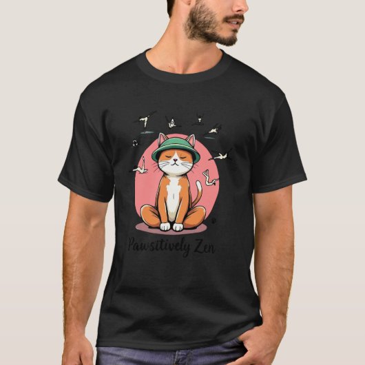 面白いヨガインストラクターの猫のクラス Tシャツ (正面)
