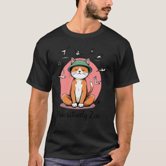 面白いヨガインストラクターの猫のクラス Tシャツ (正面)