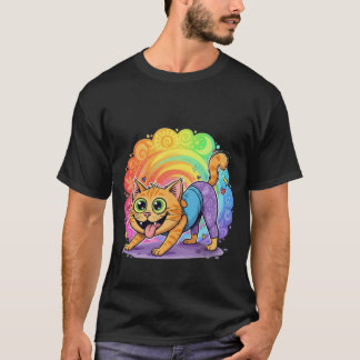 面白いヨガ猫Tシャツ - かわいいペット好きへのギフト Tシャツ