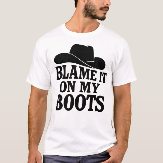 面白いラインダンシングブーツTシャツ Tシャツ (正面)