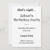 面白いラクダのこぶの日お誕生日 招待状 (裏面)