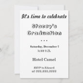 面白いラクダのこぶの日 卒業 招待状 (裏面)