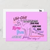 面白いラクダのこぶの日 卒業 招待状 (正面/裏面)