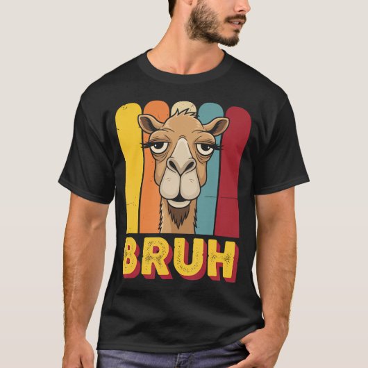 面白いラクダのBruh Meme Tシャツ (正面)