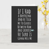 面白いラクロスカード チームプレーヤー スポーツ 彼女のための カード (黄色い花)