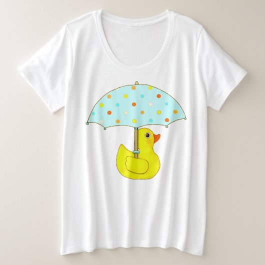 面白いラバーダック プラスサイズTシャツ (デザイン正面)