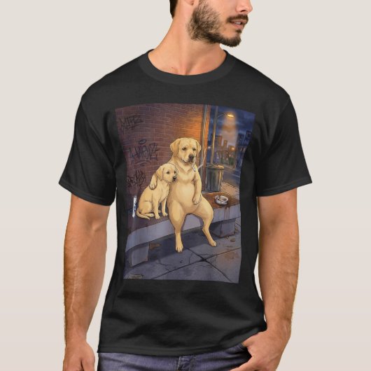 面白いラブラドール・レトリバー・スモーク Tシャツ (正面)
