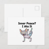 面白いラベンダー+スフィンクス猫のキャラクターアート ポストカード (正面/裏面)