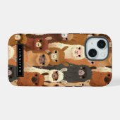 面白いラマのiPhoneケース iPhone 15ケース (裏面横)
