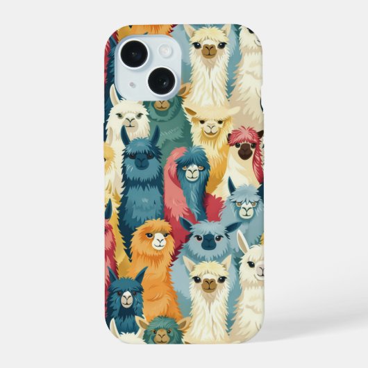 面白いラマのiPhoneケース iPhone 15ケース (裏面)