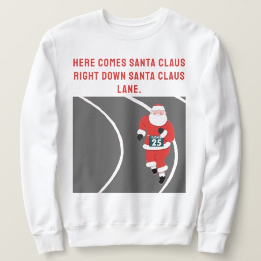 面白いランニング クリスマスTシャツ スウェットシャツ (デザイン正面)