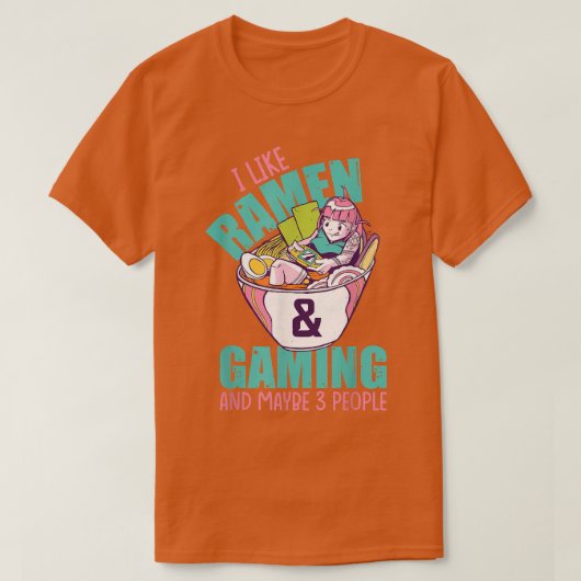 面白いラーメンゲーマー Tシャツ (デザイン正面)