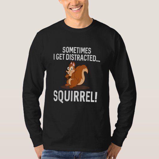 面白いリス+動物+動物園+農場 Tシャツ (正面)