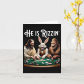 面白いリズ、彼はジーザスをリズってる カード (黄色い花)