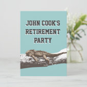 面白いリラックスしたイグアナの退職パーティー 招待状 (スタンド正面)