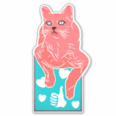面白いリラックスネコペット子猫 シール (正面)