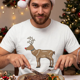 面白いルドルフの肉の切り分け | クリスマスBBQパパ Tシャツ