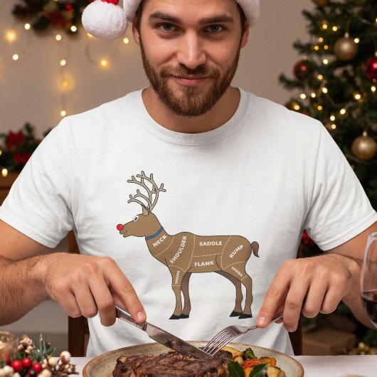 面白いルドルフの肉の切り分け | クリスマスBBQパパ Tシャツ