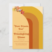 面白いレトロなフレンドギビング 招待状 (正面)