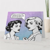 面白いレトロな女性 カード (正面)