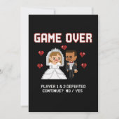 面白いレトロゲーマー結婚式「ゲームオーバー」ピクセルアート (正面)