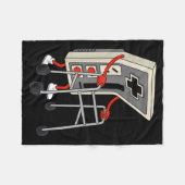 面白いレトロゲーマー ゲーミング オールド 80年代 90年代 ビデオゲーム フリースブランケット (正面(横))