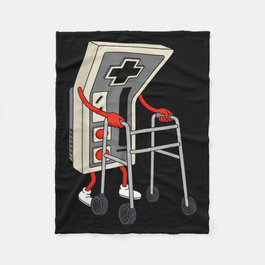 面白いレトロゲーマー ゲーミング オールド 80年代 90年代 ビデオゲーム フリースブランケット (正面)