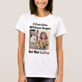 面白いレトロコーヒー好き低炭水化物ケトジェニックダイエット Tシャツ (正面)