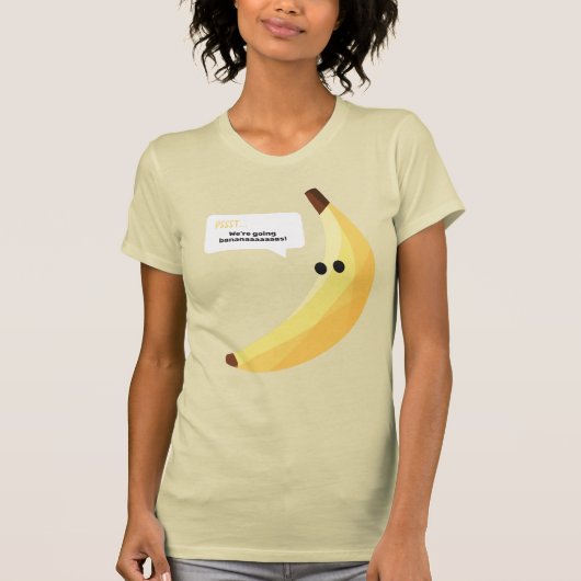 面白いレトロバナナパーティーの景品パロディ編集可能 Tシャツ (正面)