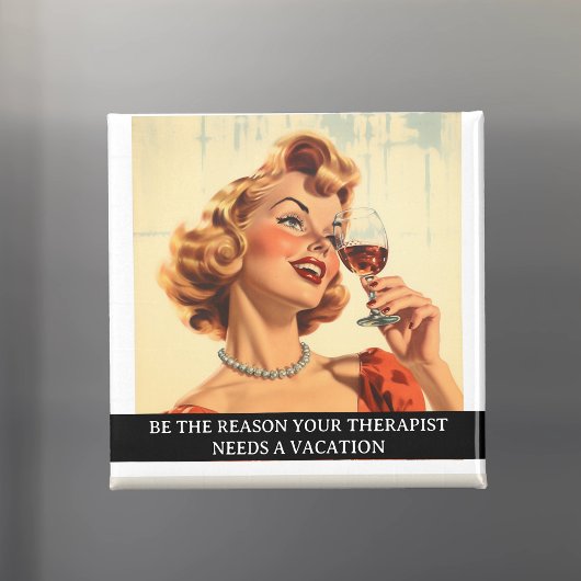 面白いレトロ50年代スタイルの名言セラピスト マグネット