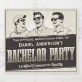 面白いレトロ ヴィンテージ タイポグラフィ かっこいい バチェラーパーティー ビールラベル (シングルラベル)