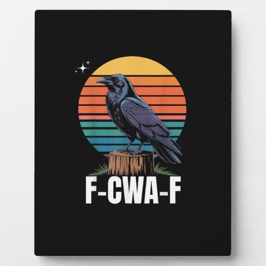 面白いレトロF-Caw-F鳥カラス鳥 フォトプラーク (正面)