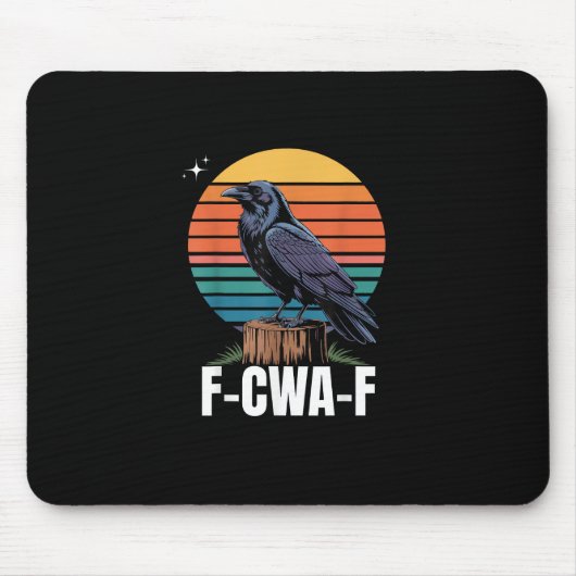 面白いレトロF-Caw-F鳥カラス鳥 マウスパッド (正面)