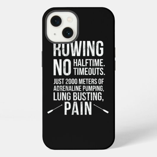 面白いロウイングTシャツ ハーフタイムもタイムアウトもない iPhoneケース (裏面)