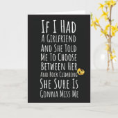 面白いロッククライミングカード 彼のためのユーモア メンズ カード (黄色い花)