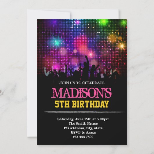 面白いロックスターの招待状 招待状 (正面)