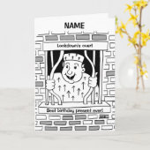 面白いロックダウンからの脱出 カルタ 最強の誕生日プレゼント カード (黄色い花)